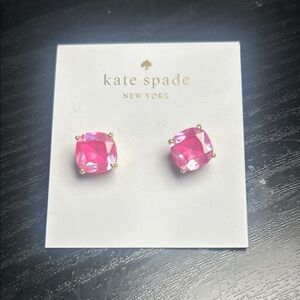 Kate Spade Pink Sparkle Stud Earrings – Gold Tone – NWT $58 Retail